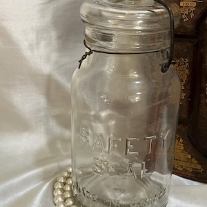 Frasco de vidrio con sello de seguridad antiguo de 1910