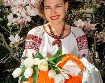 Handmade Crochet Basket with Wooden Base Medium Size