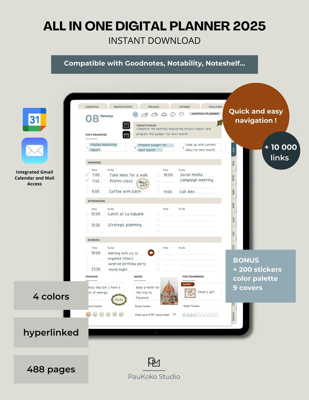 Digital Planner 2025, Goodnotes Planner, Daily Planner, Notability ...