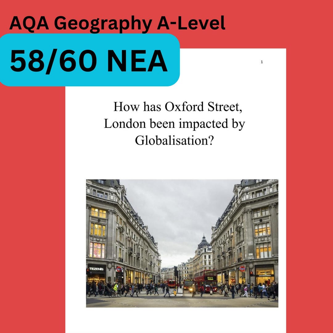 58/60 AQA Geography A-level NEA (coursework) Examplar - Etsy UK