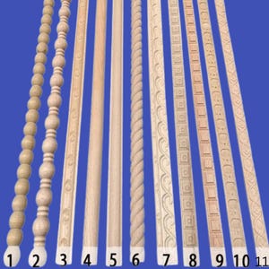 Carved Wood Molding Strips, Unpainted Rubberwood Trim