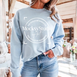 Gildan 18000 Light Blue Crewneck Sweatshirt Mockup, Gildan Heavy Blend, Clothing Mockup Product Template, Apparel Mockup, Fashion Mockup