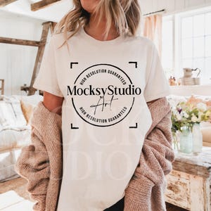 Comfort Colors C1717 White Shirt Mockup, CC1717 White T-Shirt Mockup, Graphic Tee Mockup, White Shirt Mockup, Woman Model Mockup, Digital