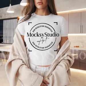 Bella Canvas 3001 White T-Shirt Mockup, Women’s White T-Shirt, Soft Cotton White T-Shirt Mockup Premium White Apparel Mockup High-Resolution
