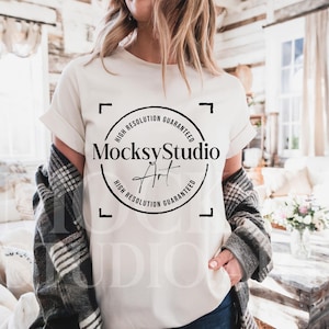 Comfort Colors C1717 White Shirt Mockup, CC1717 White T-Shirt Mockup, Graphic Tee Mockup, White Shirt Mockup, Woman Model Mockup, Digital