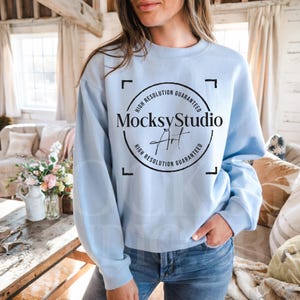 Gildan 18000 Light Blue Crewneck Sweatshirt Mockup, Gildan Heavy Blend, Clothing Mockup Product Template, Apparel Mockup, Fashion Mockup