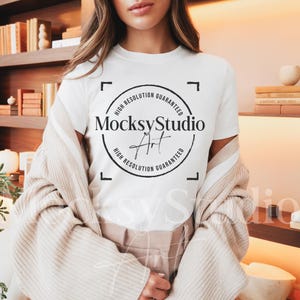 Bella Canvas 3001 White T-Shirt Mockup, High-Quality Print-On-Demand Mockups, Rustic BC 3001 White Tee Shirt, White Shirt Mockup, Digital