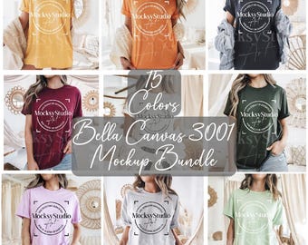 Bella Canvas Tshirt Mockup Bundle, BC 3001 T-Shirt Mock-up Bundle, Minimal Neutral Simple Bella Canvas T-Shirt Mockups, Trendy Mocks Bundle