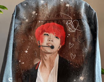 Hand-Painted Portrait Denim Jacket: Custom Art Clothes