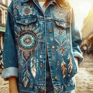 Painted Denim Jacket with Graffiti Made to Order, Hand Painted Personalized Clothes for Any Your Idea, Custom Jean Jacket image 15