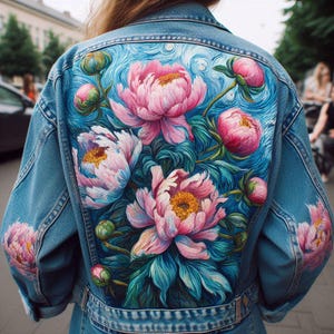 Painted Denim Jacket with Graffiti Made to Order, Hand Painted Personalized Clothes for Any Your Idea, Custom Jean Jacket image 9