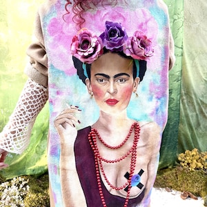 Hand-Painted Denim Jacket: Custom Mexican Art Inspired Boho Coat