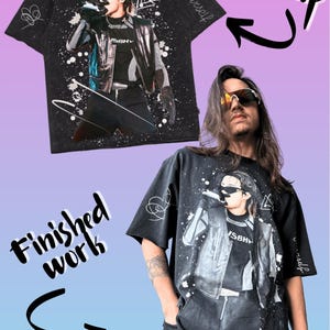 Painted Denim Jacket with Graffiti Made to Order, Hand Painted Personalized Clothes for Any Your Idea, Custom Jean Jacket image 11