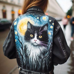 Painted Denim Jacket with Graffiti Made to Order, Hand Painted Personalized Clothes for Any Your Idea, Custom Jean Jacket image 14