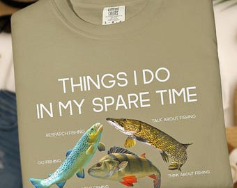 Camiseta de pesca vintage / Camiseta gráfica de trucha, lubina y lucio