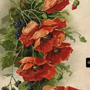 Bead embroidery kit &quot;Poppies and Blackberries.&quot; TA TK 023