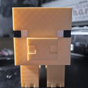 Pixel-style 3D Printed Pig Piggy Bank with Sandbox Game Inspiration Gamer Gift