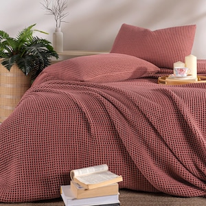 Christmas Waffle Cotton Bedspread: Soft Modern Bedding