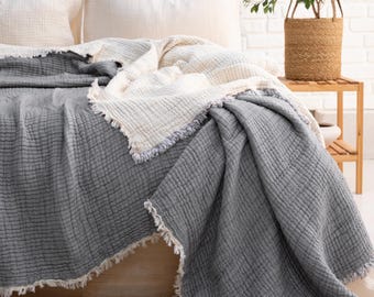 Coperta in garza di mussola a 8 strati: copriletto leggero in cotone