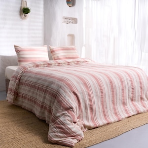 Soft Muslin Duvet Cover, Gauze King Size Bedding Set, Queen Size Cotton Duvet Cover, Unique Quilt Cover