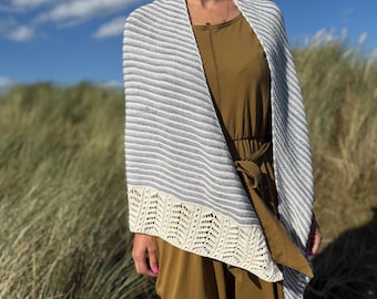 Triangle Shawl Knitting Pattern: Asymmetrical Lace Wrap (PDF Pattern)