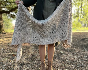 Textured Rectangular Shawl Knitting Pattern: Cable Knit Stole (PDF Pattern)