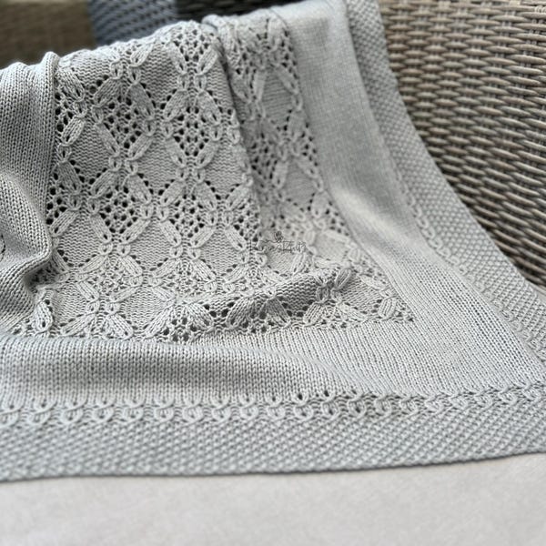 Baby Blanket Knitting Pattern - PDF download - Secret Garden Blanket