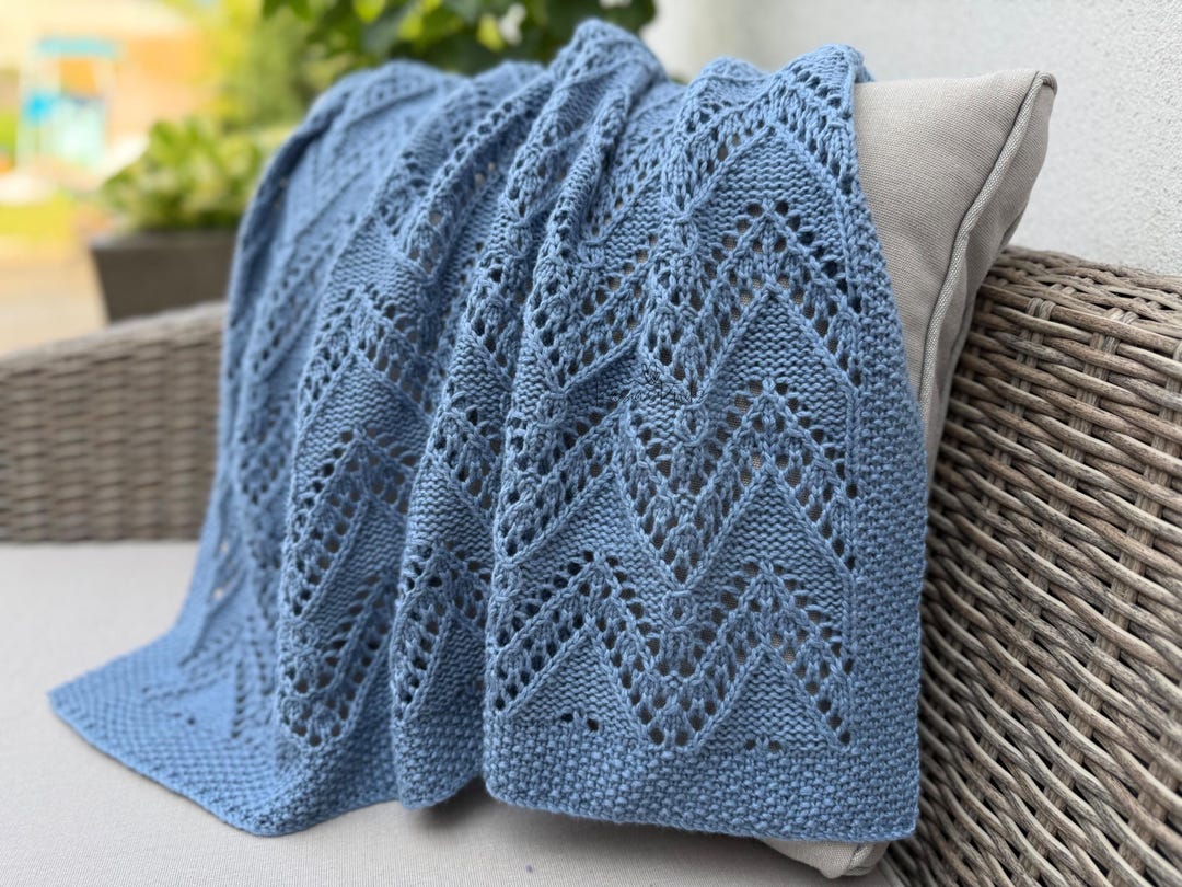 Baby Blanket Knitting Pattern - PDF Download - Chevron Cuddle Blanket ...