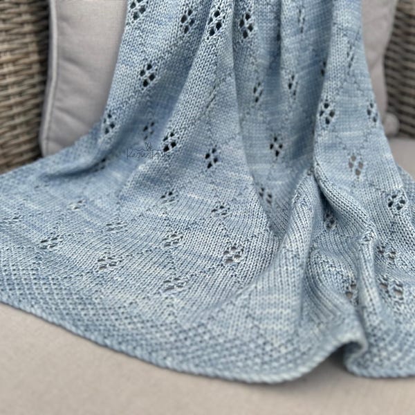 Baby Blanket Knitting Pattern - PDF download - Little Gem Blanket
