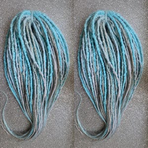 Synthetic Crochet Dreadlocks Hair Extensions with Braids Light blue and Gray Lumpy Texture Hypoallergenic Extra Soft and Save