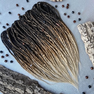 Dreadlocks de crochê sintético Ombre Preto para cobre e extensões de cabelo loiro com tranças Textura irregular Hipoalergênico Extra macio e economize