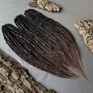 Black to Dark Brown Ombre with Ashy Undertone Synthetic Crochet Dreads Hair Extensions  Lumpy Texture Hypoallergenic Extra Soft and Save