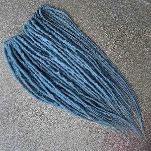 Synthetic Crochet Dreadlocks Hair Extensions with Braids Sky Blue Lumpy Texture Hypoallergenic Extra Soft and Save