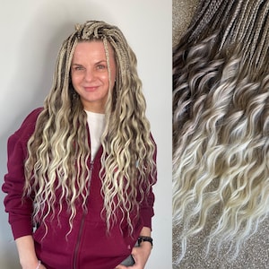 Sand Beige Brushable Dreadlock Curls with Braided Base – Soft Lightweight Synthetic Hair Extensions