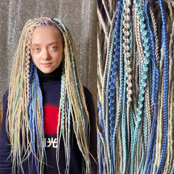 Synthetic Crochet Dreadlocks Blonde Hair Extensions With  display picture 1
