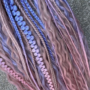 Synthetic Curly Dreadlocks and Braids Hair Extensions Mermaid Pink Single or Double Ended Hypoallergenic Extra Soft and Save