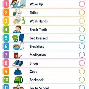 Utskrivbar visuell schema | Visuellt schema för autism | Daglig rutin | ADHD | SEN | Klassrum och hem PDF
