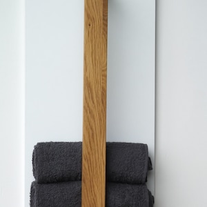XYLO towel holder wall towel holder solid oak wild oak solid oak wood wooden towel holder Oak Wood