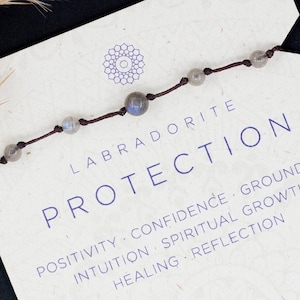 Armband labradoriet kristal/kralenarmband/labradoriet sieraden/cadeau-idee vrouw/meisje/vrouw/cadeau moeder/bescherming/spiritueel/yoga/touw/edelsteen