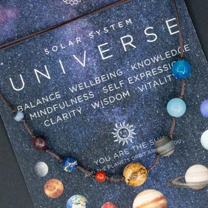 Sonnensystem Halskette. Geschenk für Weltall und Astronomie Liebhaber. Planeten Kristall Schmuck