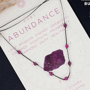 Elegant Ruby crystal necklace. Women’s jewelry gift. Connected with Heart Chakra