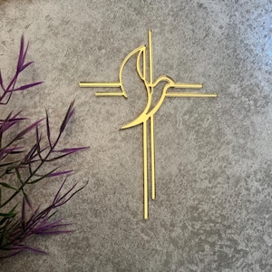 Elegant Caketopper Cakecharm Cake Decoration – Dove with Cross - Baptisms, Communions, Confirmations