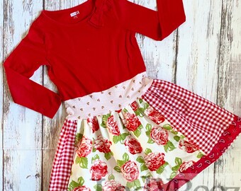 Size 6, Plan a Picnic for Me, mixed fiber twirl dress, ready to ship