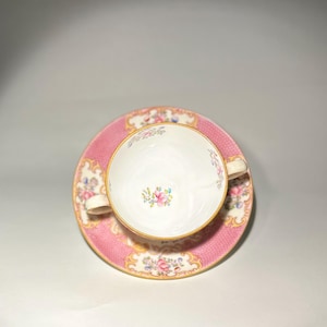 Minton England Pink Cockatrice Porcelain Tea Cup and Saucer