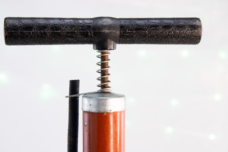 Vintage Bicycle Floor Pumps Set BikeXtras Red Pump Green Metal Pump Lot image 6