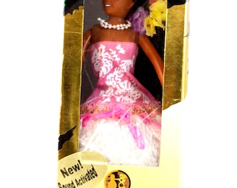 Boneca Dançarina Musical Hula Girl Vintage de 1998 da My Hawaii – Ativada por Som – Caixa Inclusa