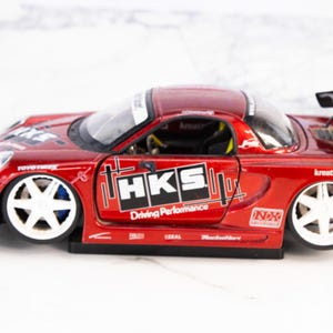 Jada Import Racer Mazda Rx-7 FD HkS 1:24 Diecast Red Rare JdM w/ Display Stand