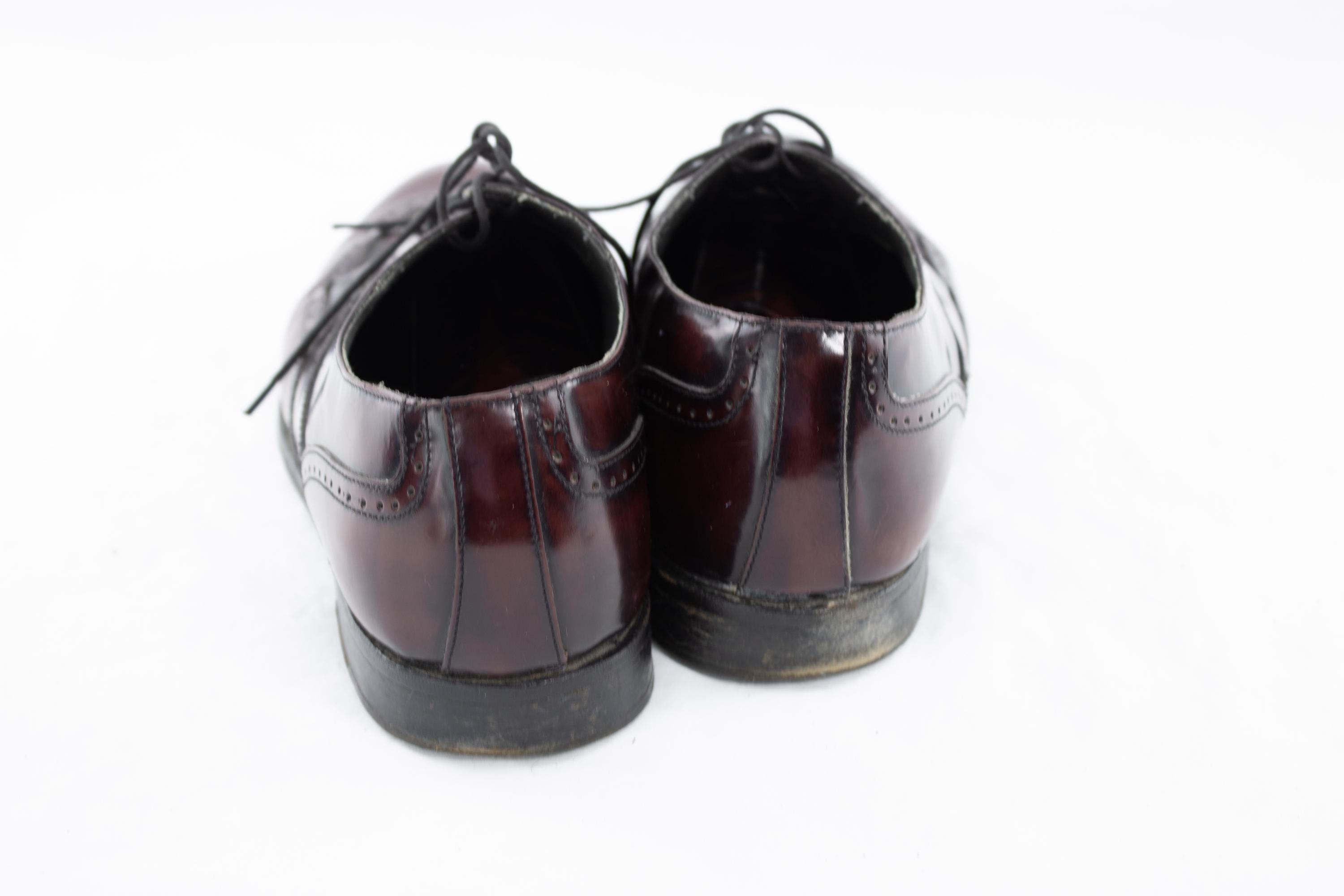 Vintage Thom Mcan Burgundy Leather Oxford Wingtips | Men display picture 3