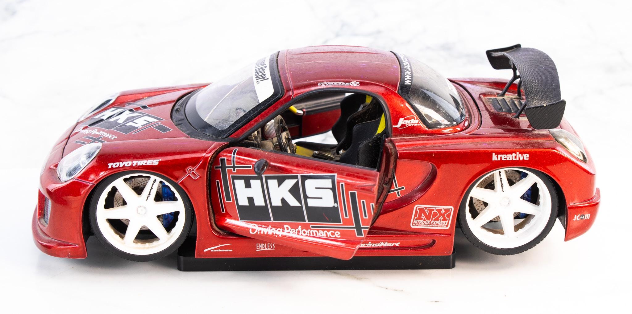 Jada Import Racer Mazda Rx-7 FD Hks 1:24 Diecast Red Rare Jdm W