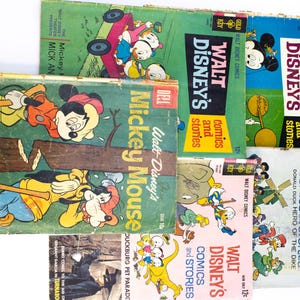 Vintage Disney Comic Lot – 7 Dell & Gold Key Issues 1959–68 – Mickey Mouse, Donald Duck, Goofy, Daisy and Nephews